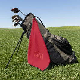 Red Classic Custom Modern Initial Simple Monogram Golfhandtuch