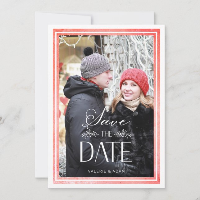 Red Classic Elegant Anspruchsvolles Foto Hochzeit (Vorderseite)