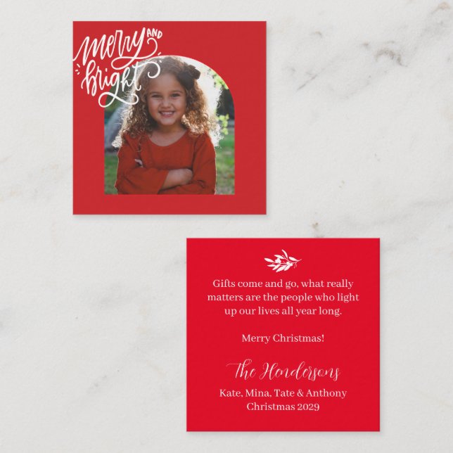 RED Classic Frohe Weihnachts-BUDGET-Karte Mitteilungskarte (Vorne/Hinten)