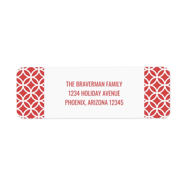 Red Classy Diamond Holiday Address Labels (Vorne)