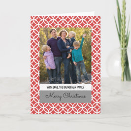 Red Classy Diamond Holiday Foto Grußkarte Feiertagskarte