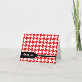 Red Classy Houndstooth Merci cartes