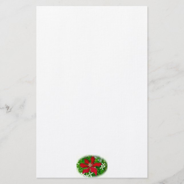 Red Clematis Frohe Weihnachten Briefpapier (Vorderseite)