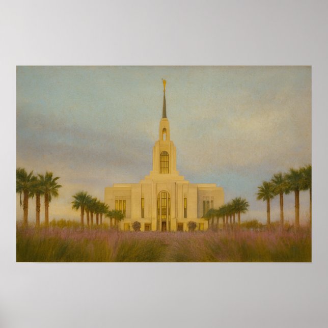 Red Cliffs Utah Tempel Gemälde™ LDS Kunstposter Poster (Vorne)