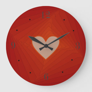 Red Clock mit Liebe Herzzentrum>Valentingeschenke Große Wanduhr