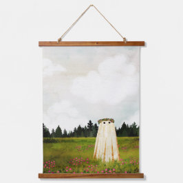 Red Clover Ghost Wandteppich Mit Holzrahmen