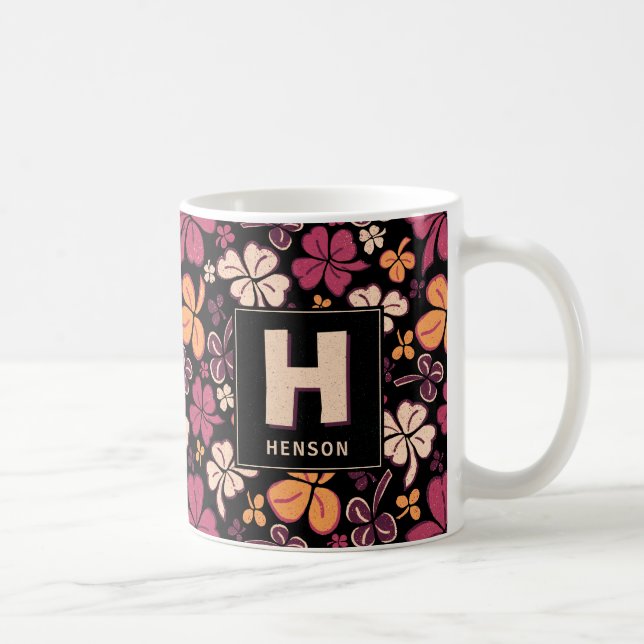 Red Clover Kleeblatt Mit Monogramm St. Patrick`s D Kaffeetasse (Rechts)