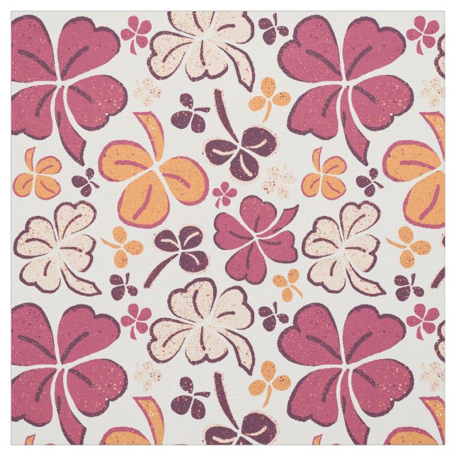 Red Clover Kleeblatt Pattern St Patrick`s Day Stoff (Muster)