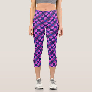 Red Clover Wildblume Abstraktes Muster Capri Leggings