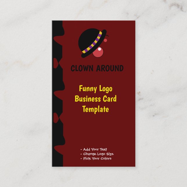 Red Clown Comedy Funny Logos Visitenkarte (Vorderseite)