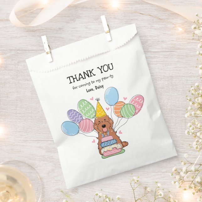 Red Cockapoo Cavapoo Geburtstagsparty Geschenktütchen (Ausgeschnitten)