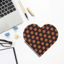 Red Collarette Dahlia Floral Pattern auf Schwarz