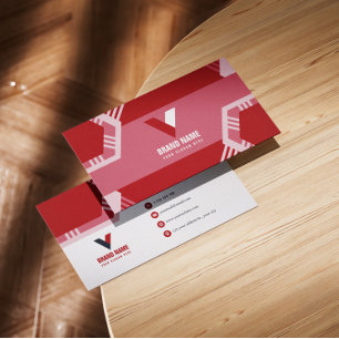 Red Collor Elegante Business Card Visitenkarte
