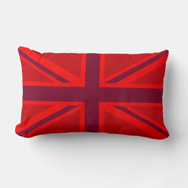 Red Color Background British Union Jack Lendenkissen (Vorderseite)