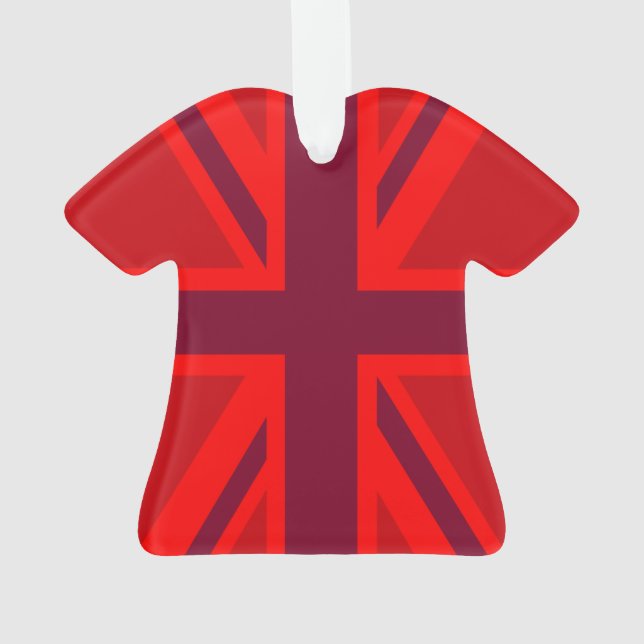 Red Color Background British Union Jack Ornament (Rückseite)
