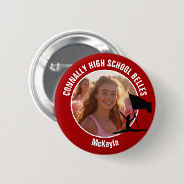 Red Color Guard Photo High School Dancer Button