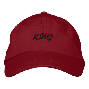 Red Color KING Text Beautiful Komfortable Cool-Hat Bestickte Baseballkappe
