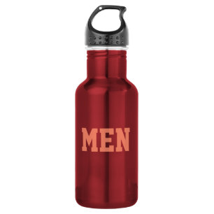 Red Color Men Text oder Wort oder Name Wasserflasc Edelstahlflasche