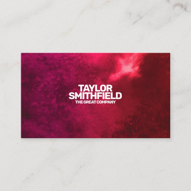 Red Color Watercolor Business Card Visitenkarte (Vorderseite)