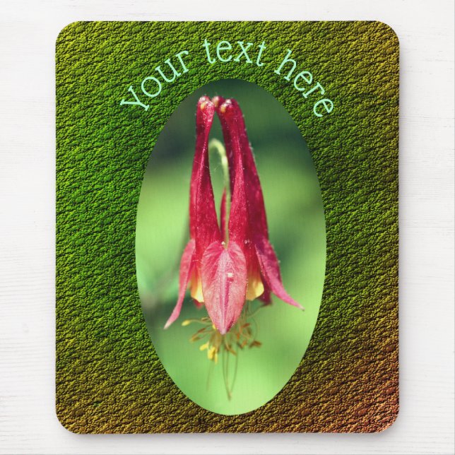 Red Columbine Blume Personalisiert Mousepad (Vorne)