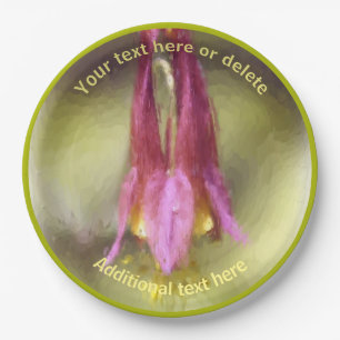 Red Columbine Floral Art Personalisiertes Party Pappteller