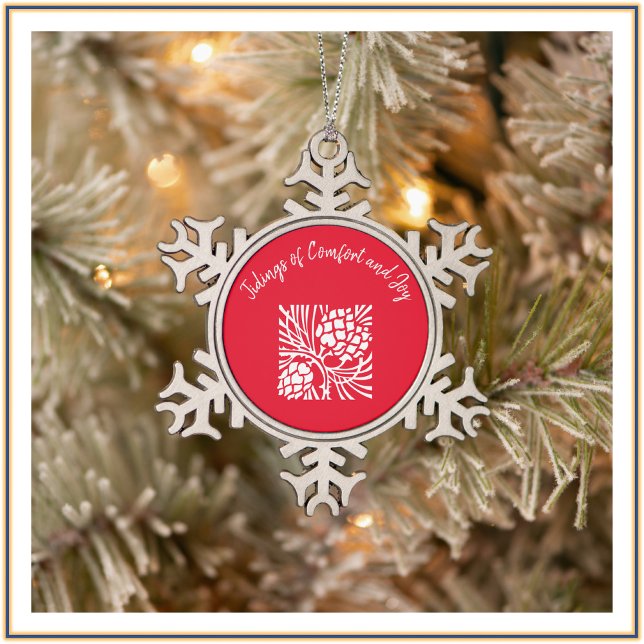Red Comfort and Joy Snowflake Tree Ornament (Von Creator hochgeladen)