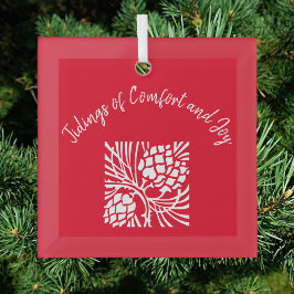 Red Comfort und Freude Ornament Aus Glas