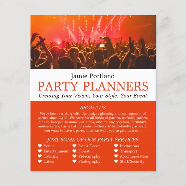 Red Concert Crowd, Party Event Planner Werbung Flyer (Vorne)