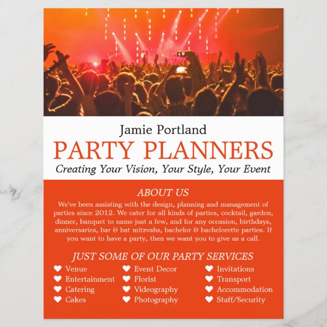 Red Concert Crowd, Party Event Planner Werbung Flyer (Vorne)