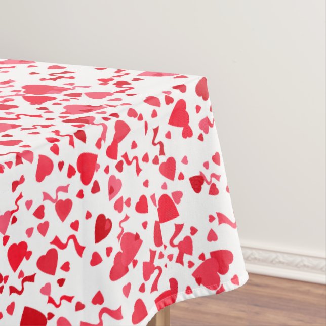 Red Confetti Hearts Pattern Tischdecke (Beispiel)