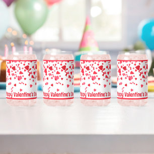 Red Confetti Hearts Personalisiert Valentine Dosenglas