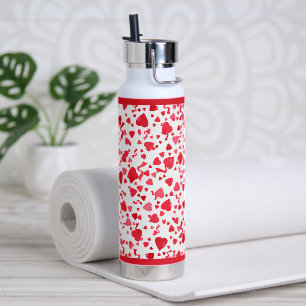 Red Confetti Hearts Trinkflasche