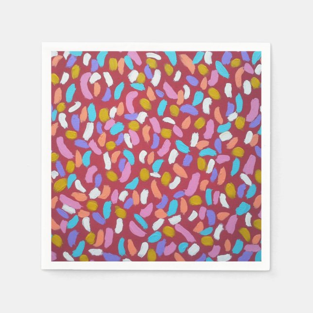 Red Confetti Paper Napkins Serviette (Vorderseite)