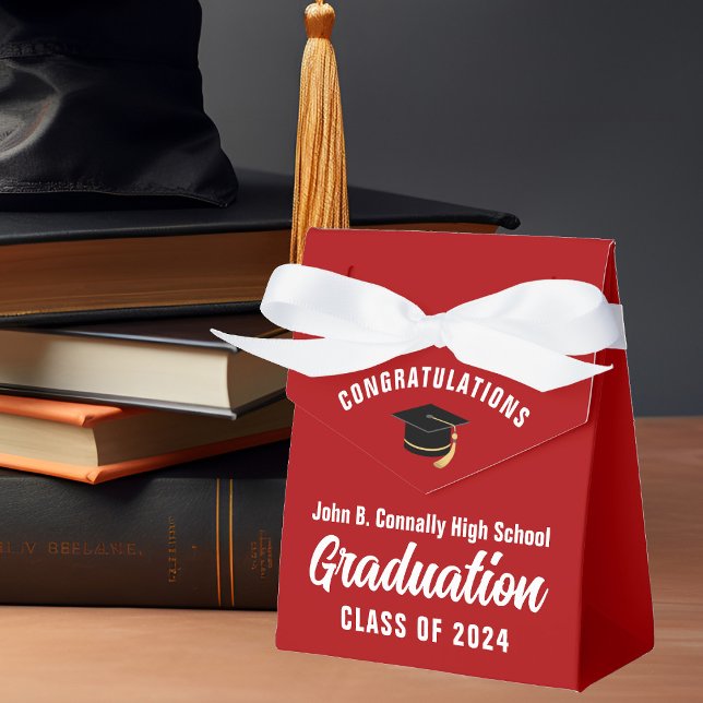 Red Congratulation Graduate 2025 Graduation Party Geschenkschachtel (Von Creator hochgeladen)