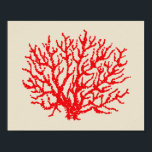 Red Coral Beach Wall Art Poster Print Deco<br><div class="desc">Helle rote Koralle gibt diesem Poster Art Druck nautischen Stil. Nutzen Sie diese Korallenmauer-Dekoration in einem Strandhaus,  Bad,  Schlafzimmer,  Wohnzimmer,  etc... .Das Design stammt aus der Originalkunst.</div>