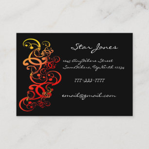 Red Coral Elegante Swirl Business Card Visitenkarte