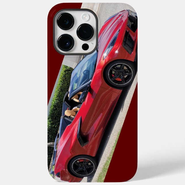 Red Corvette c8, 2023, i phone case (Rückseite)
