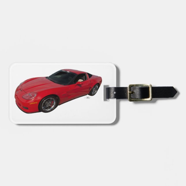 Red Corvette Gepäckanhänger (Vorderseite horizontal)