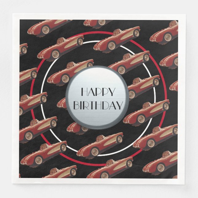 Red Corvette Paper Napkin Serviette (Vorderseite)