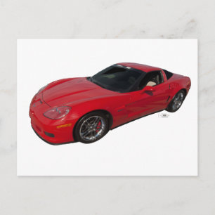 Red Corvette Postkarte