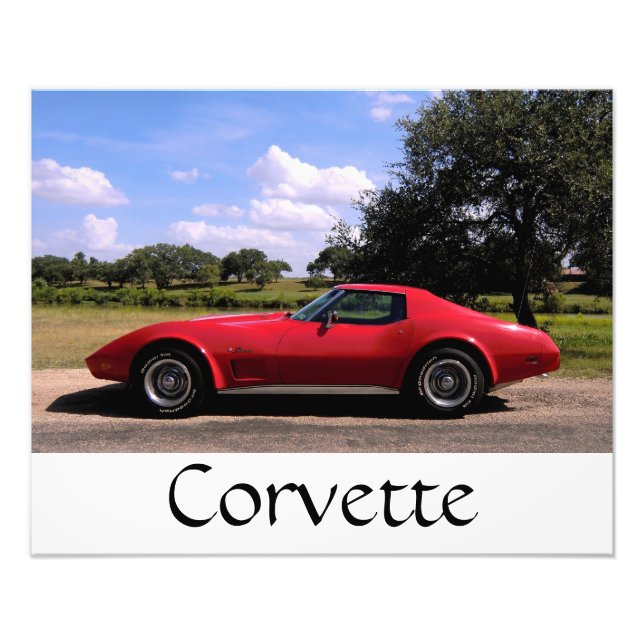 Red Corvette Print Fotodruck (Vorne)