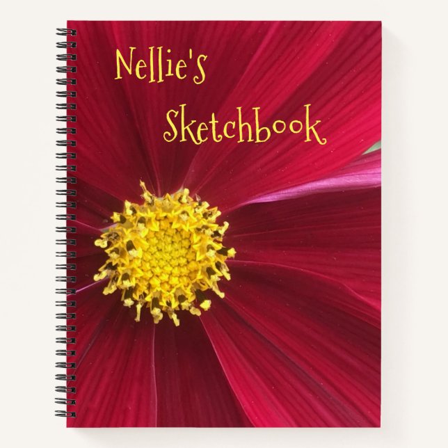 Red Cosmos Sketch Notizbuch (Vorderseite)