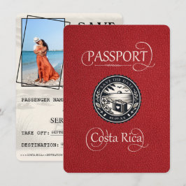 Red Costa Rica Passport Save The Date