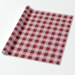 Red Country Christmas Gingham Wrapping Paper Geschenkpapier<br><div class="desc">Deep Red Gingham schmückt dieses festliche Weihnachtsverpackungspapier. Das Design stammt aus der Originalkunst.</div>