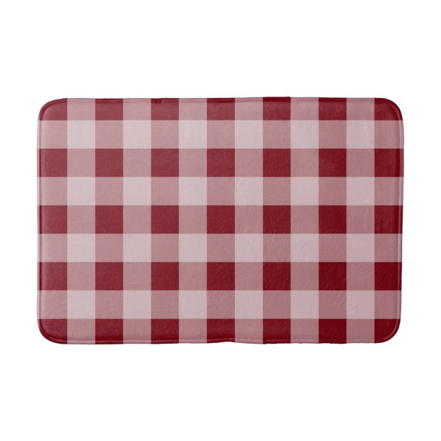 Red Country Gingham Badezimmer Rug Bath Mat Deco Badematte (Vorderseite)