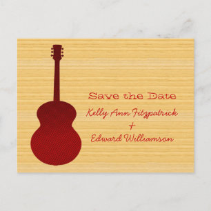 Red Country Guitar Enregistrer la date Carte posta