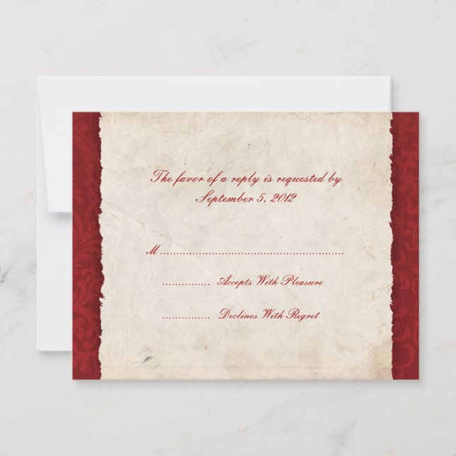 Red Country Wedding UAWG RSVP Karte (Vorderseite)