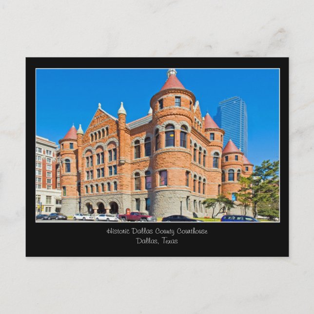 Red Courthouse Downtown Dallas Texas Postcard Postkarte (Vorderseite)