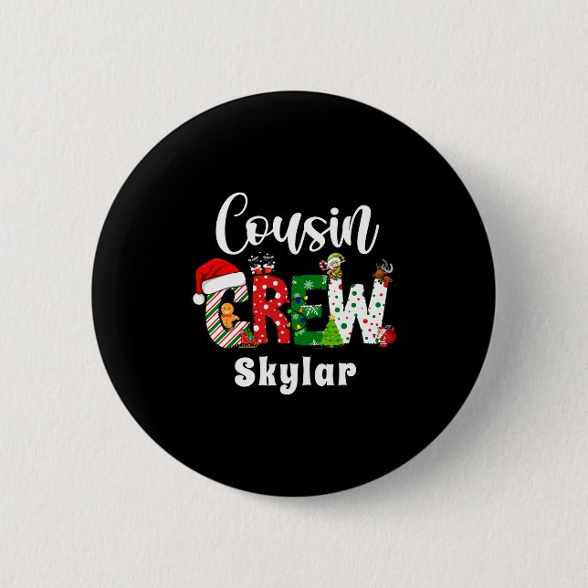 Red Cousin Crew Christmas Retro  Button (Vorderseite)