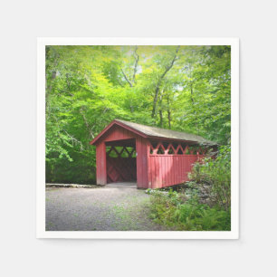 Red Covered Bridge Paper Napkin Serviette